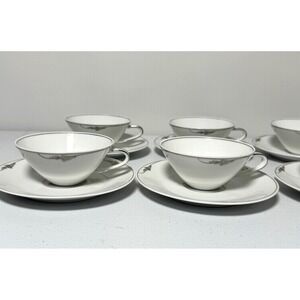 Vintage Hutschenreuther Selb Bavaria Rose Platinum Coffee Set Creamer Sugar 23pc